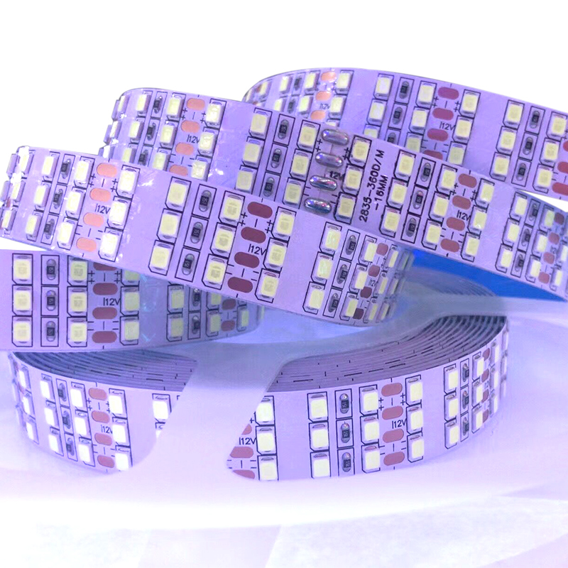 DC12V 2835 High-density Three Rows 16.5ft/5m 16mm 360LEDs/M Daylight White LED Strip Light DC12V 2835 High-density Three Rows 16.5ft/5m 16mm 360LEDs/M Daylight White LED Strip Light